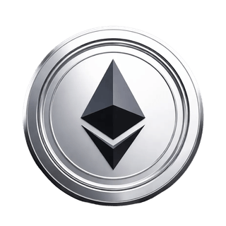 Graphic element showing the Ethereum (ETH) coin floating